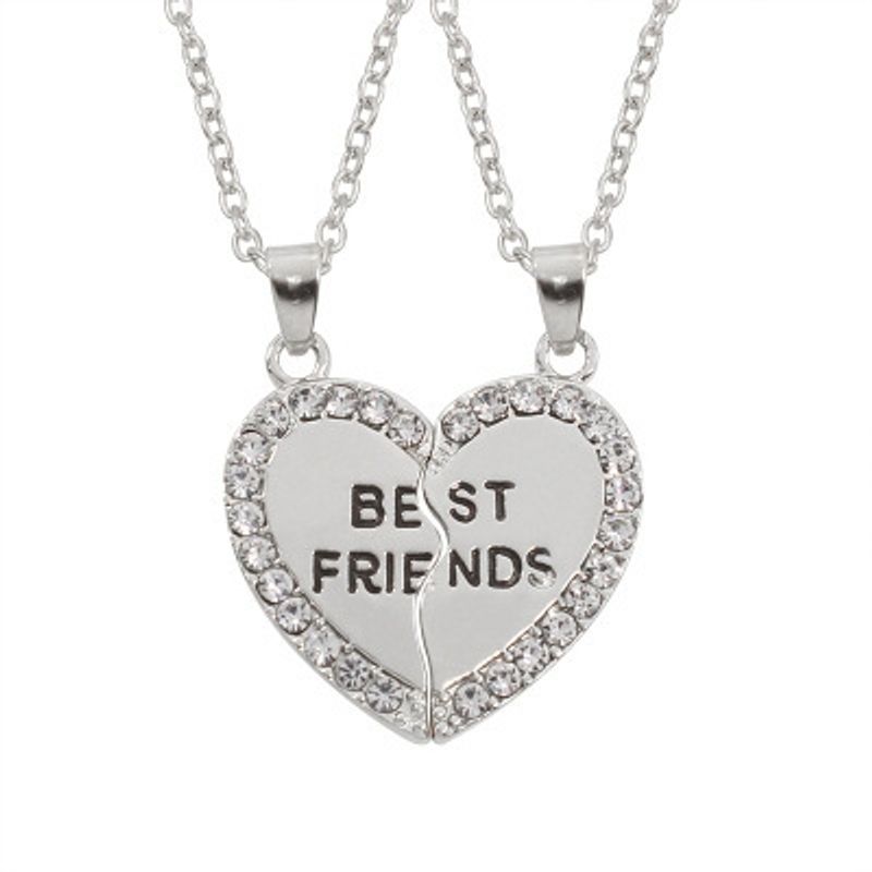 VATYERTY - 2 piezasset collar de serie en forma de corazón adorno Blanco y Negro