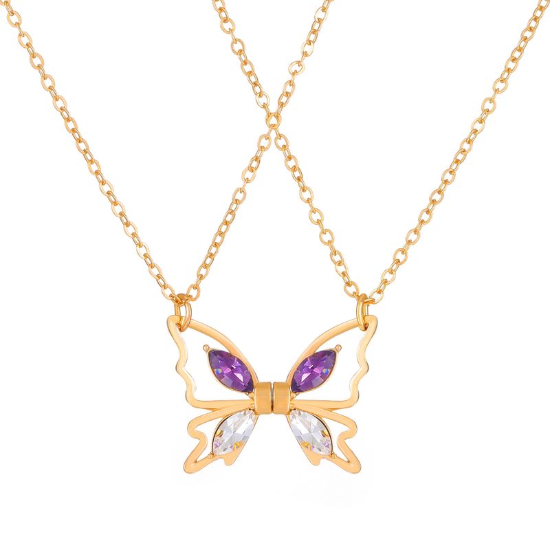 VATYERTY - 2 piezas Collar pareja con diseño accesorio de mariposa  Amarillo Oro