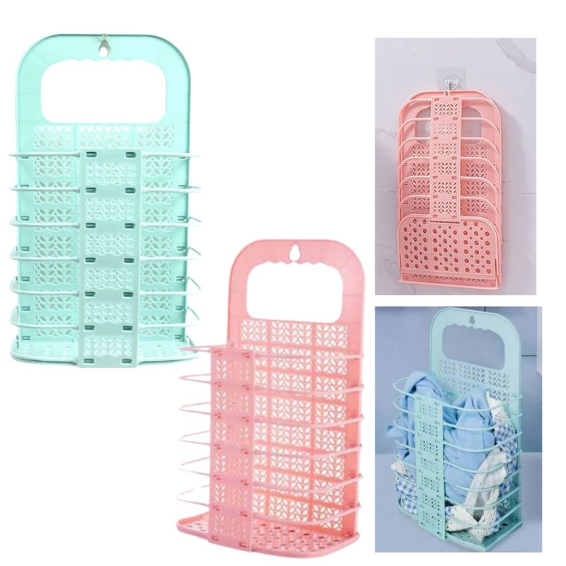 GENERICO - Cesta De Lavandería Colgante De Ropa Plegable Para Pared 2 PCS