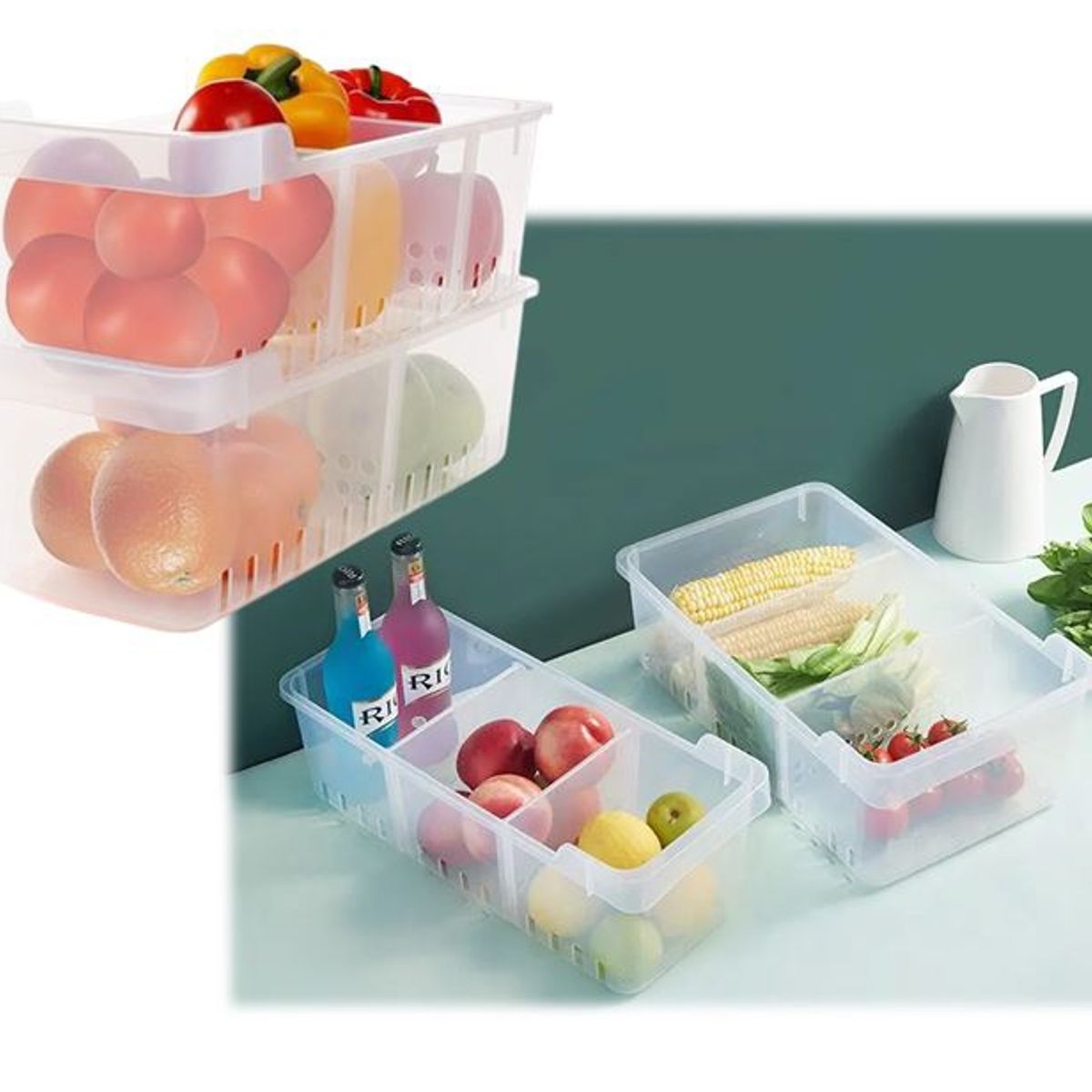 GENERICO - Caja Organizadora Plástica de Almacenamiento Para Refrigerador