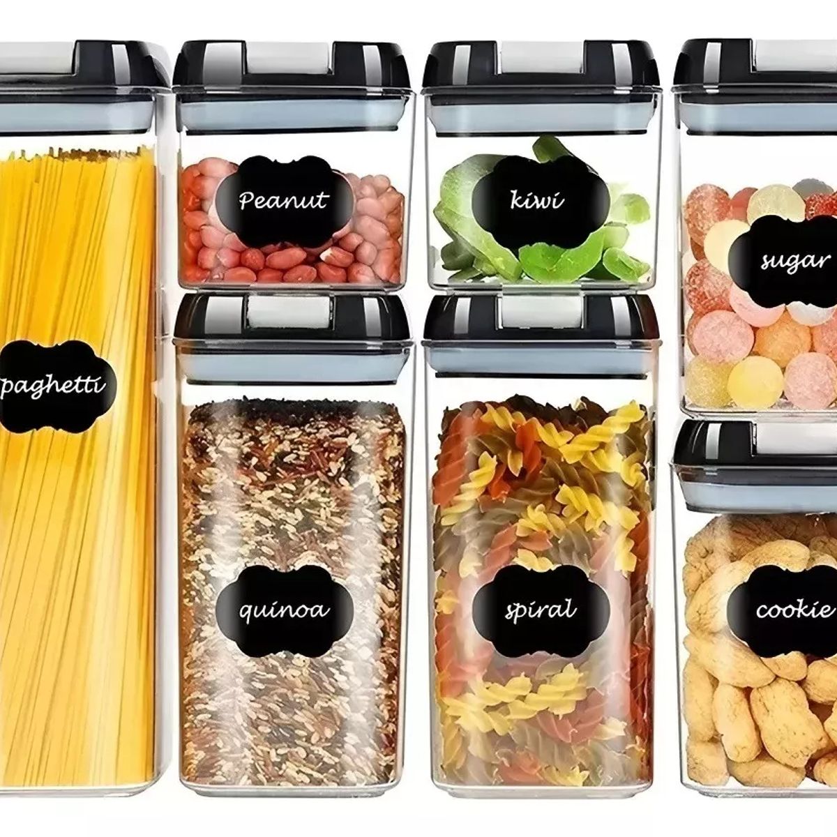 GENERICO - Set De 7 Contenedores Hermeticos De Plastico Cocina Despensa.