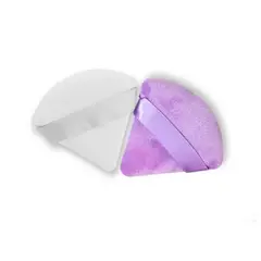 MAX BELLE - Mini Esponjas De Terciopelo Triangular Para Maquillaje Blanco Y Morado