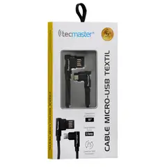 TECMASTER - CABLE MICRO USB REVERSIBLE 90° 2.4A 1 METRO TM-CB-MU90BK