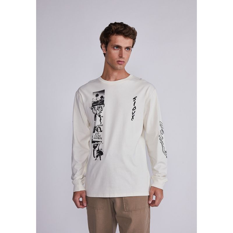 SIOUX - Polera Hombre Crudo Manga Larga The Flame Sioux