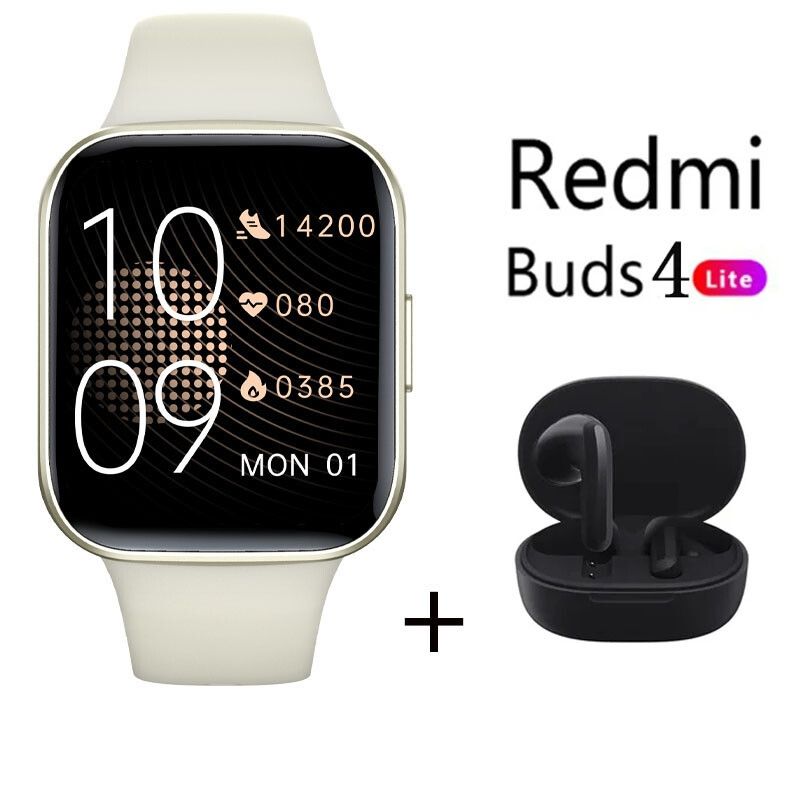 XIAOMI - Reloj inteligente Y83 Dorado + xiaomi Redmi Buds 4 Lite - Negro