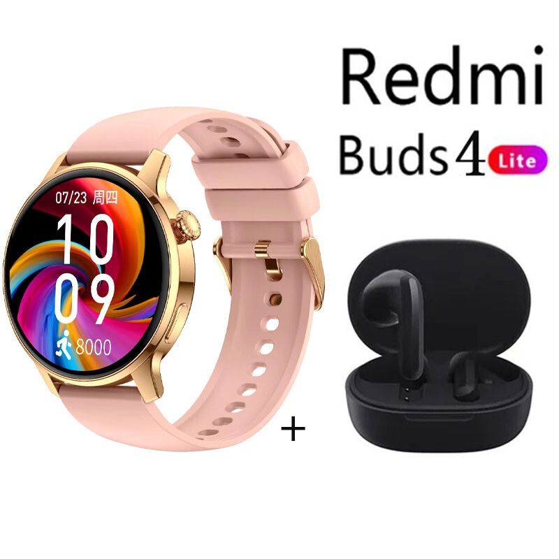 XIAOMI - S46 reloj inteligente deportivo Dorado +xiaomi Redmi Buds 4 Lite-Negro