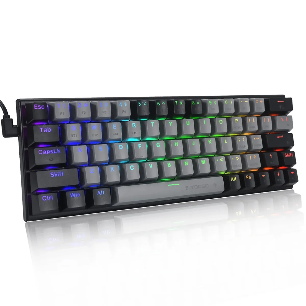 GENERICO - Teclados Gamer Eyooso Z11 Mecánico Compacto 60% Rgb Axis Red