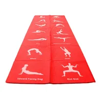 Mat de Yoga 6 mm Plegable con Posturas Rojo