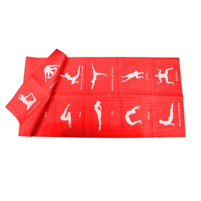 Imagen 2 del producto Mat de Yoga 6 mm Plegable con Posturas Rojo