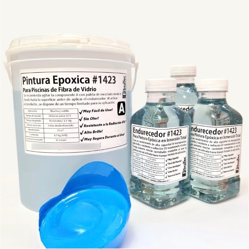 EASY EPOX - Pintura Gelcoat Epoxico Para Piscinas De Fibra Azul Tahiti