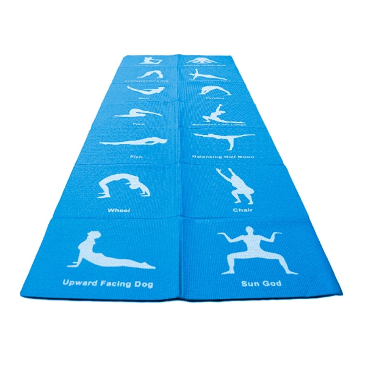 GENERICO - Mat de Yoga 6 mm Plegable con Posturas Azul