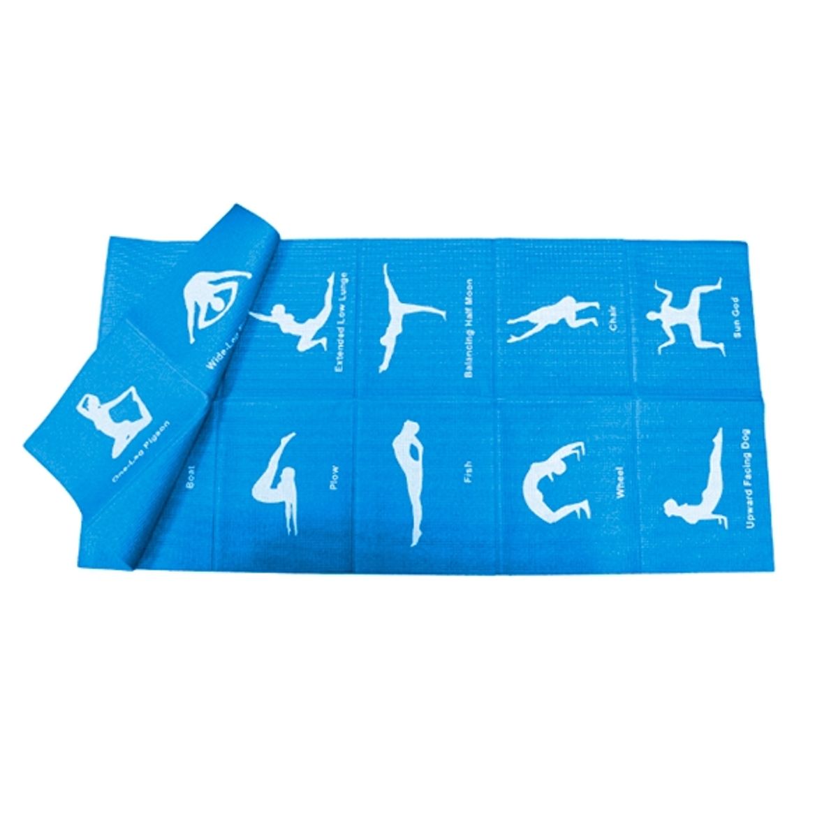 GENERICO - Mat de Yoga 6 mm Plegable con Posturas Azul