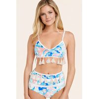 Bikini Sexy Cintura Alta Étnico Pom Pom