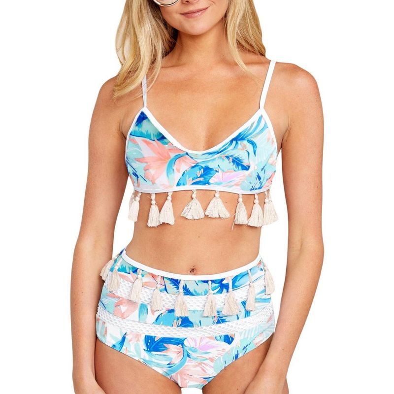 GLORIAHOON - Bikini Sexy Cintura Alta Étnico Pom Pom Gloriahoon