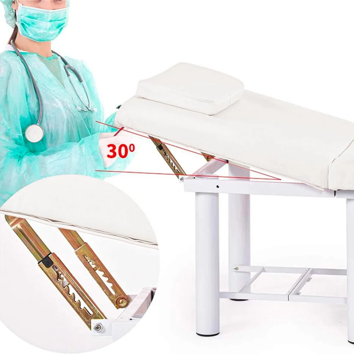 DETODOYMAS - Camilla Ginecológica Premium PRO - Blanco