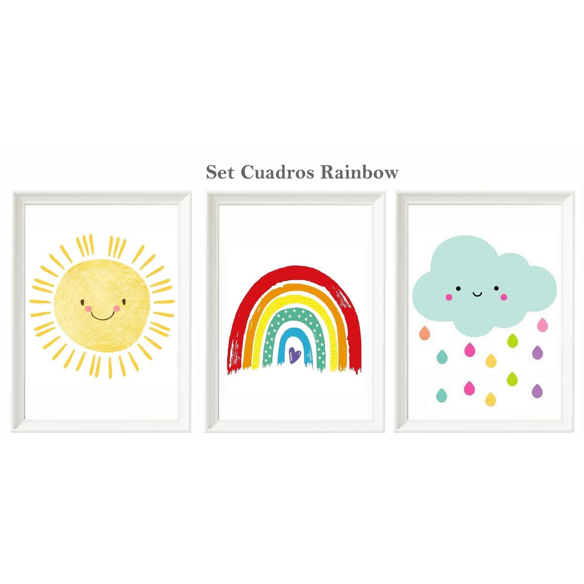 DECORACION CREATIVA - Set Cuadro infantil niña Rainbow