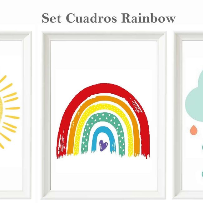 DECORACION CREATIVA - Set Cuadro infantil niña Rainbow