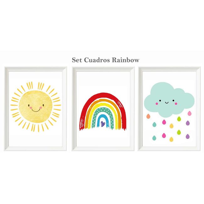 DECORACION CREATIVA - Set Cuadro infantil niña Rainbow
