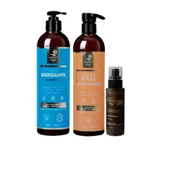 MARINA VITAL - Shampoo Fuerza Energizante Acondicionador y serum Elixir MARINA VITAL.