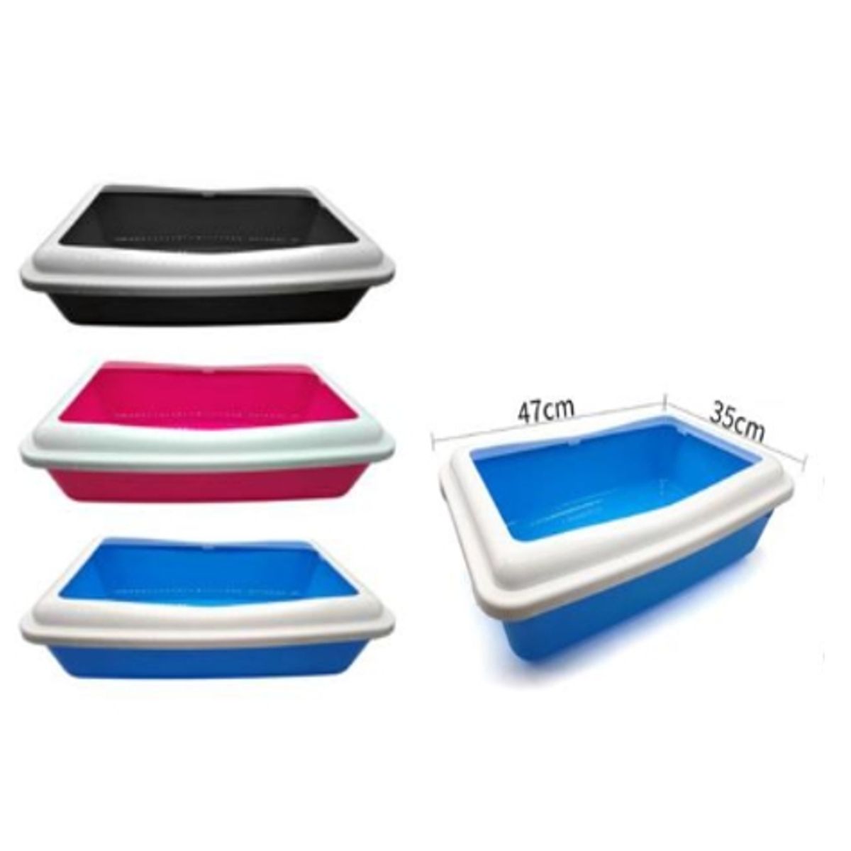 GENERICO - Bandeja Arenero Para Gatos Color Rosa 47x35cm