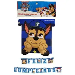 GENERICO - GUIRNALDA FELIZ CUMPLEAÑOS PAW PATROL 1 UNIDAD
