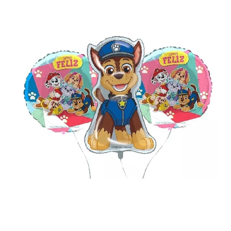 GENERICO - SET 3 GLOBOS METALIZADOS PAW PATROL