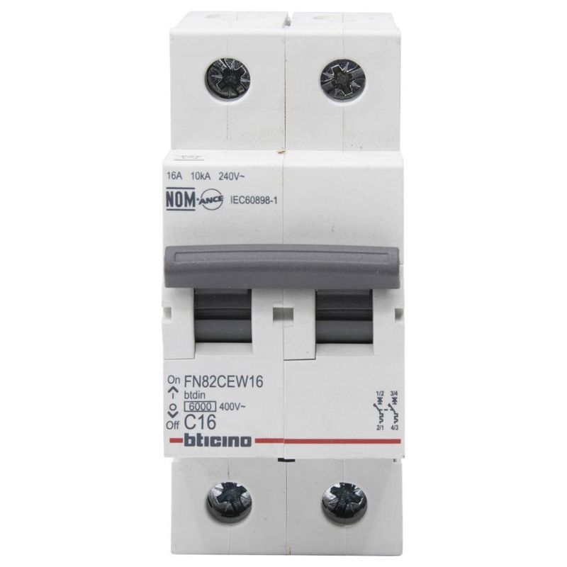 BTICINO - Interruptor Automático BTDIN 6000 -2P 16A C Bticino