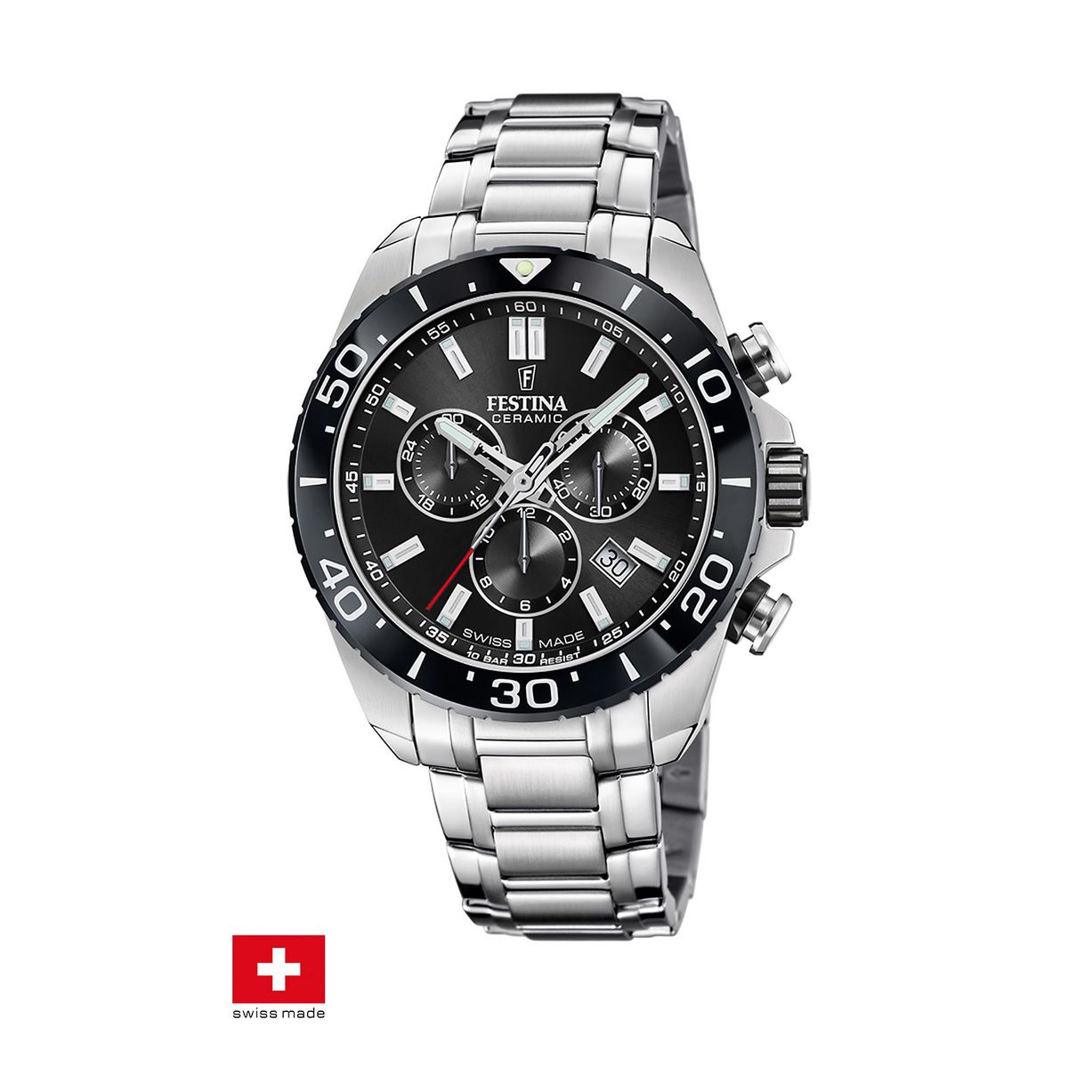 FESTINA SWISS - Reloj F20042/4 Festina Swiss Negro Hombre CHRONO