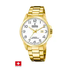 FESTINA SWISS - Reloj F20044/1 Blanco Hombre Acero Clásico