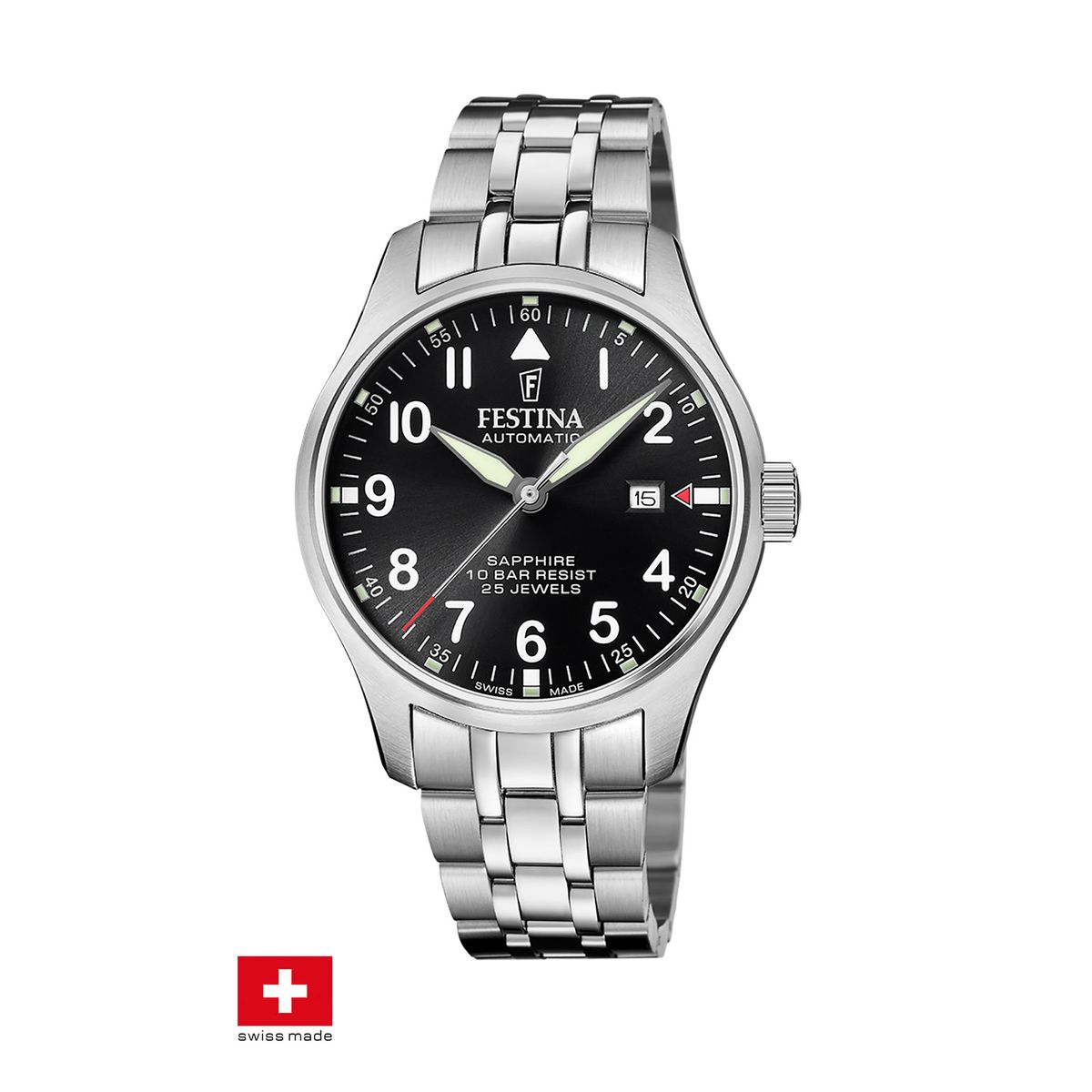 FESTINA SWISS - Reloj F20151/D Festina Swiss Negro Hombre Swiss Made