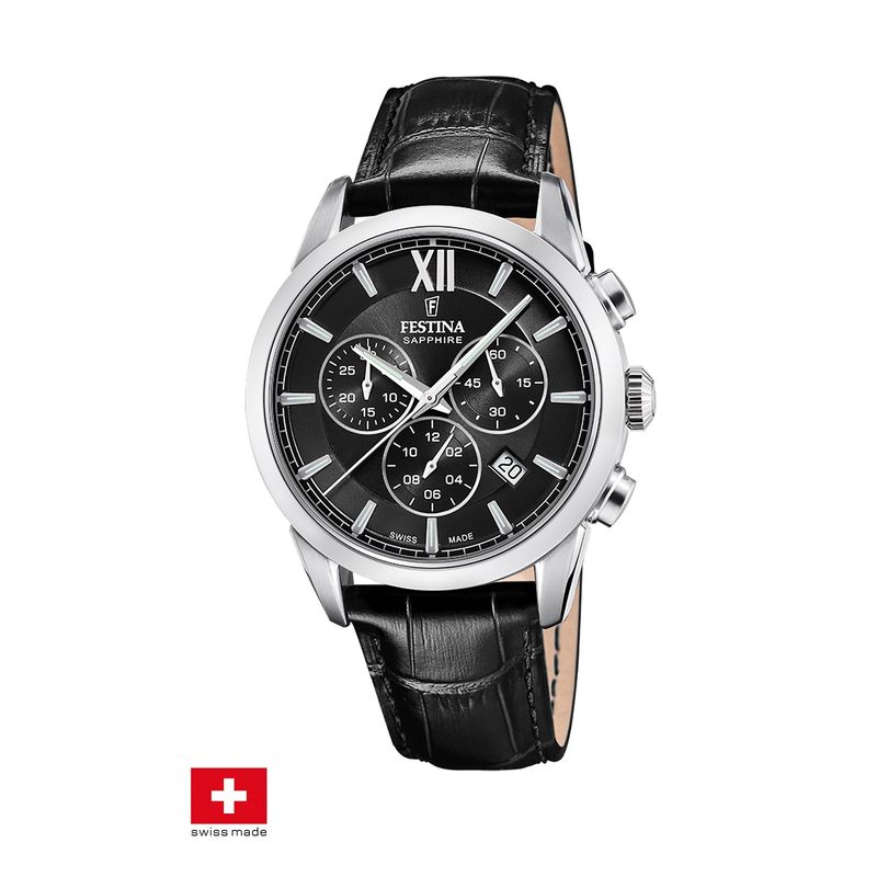 FESTINA SWISS - Reloj F20041/4 Festina Swiss Negro Hombre CHRONO