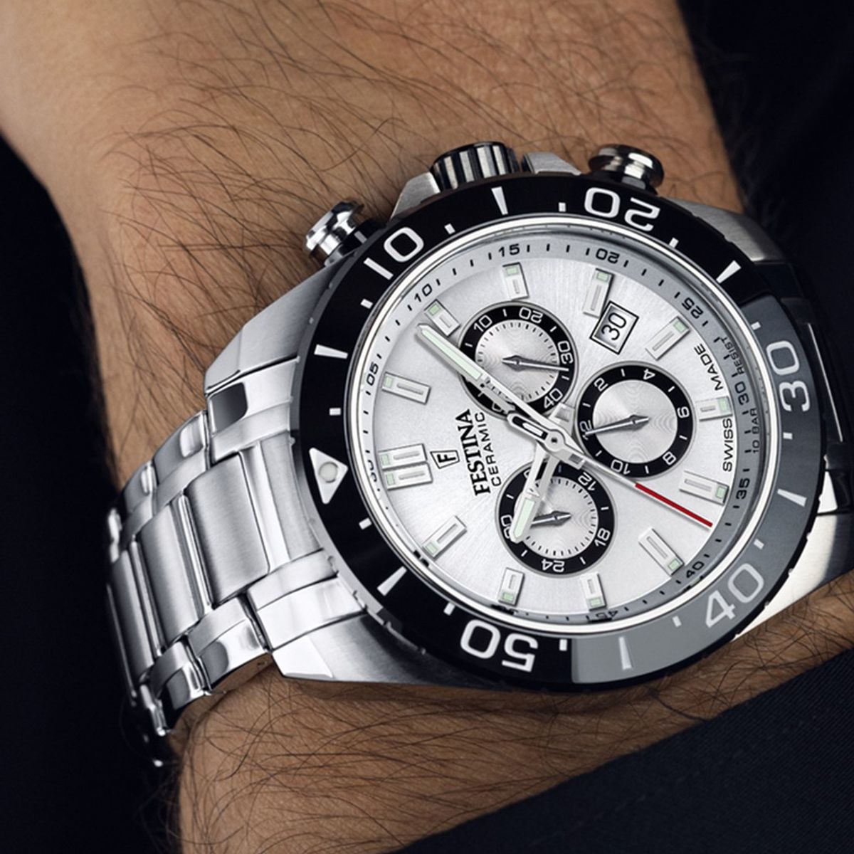 FESTINA SWISS - Reloj F20042/1 Festina Swiss Blanco Hombre CHRONO