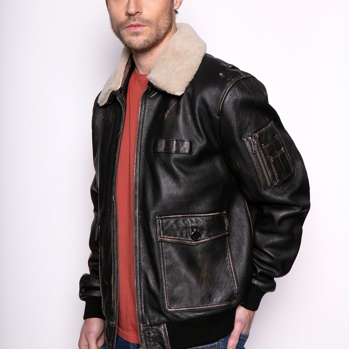 FEROUCH - Chaqueta Pilot Vintage Wisconsin Café Ferouch