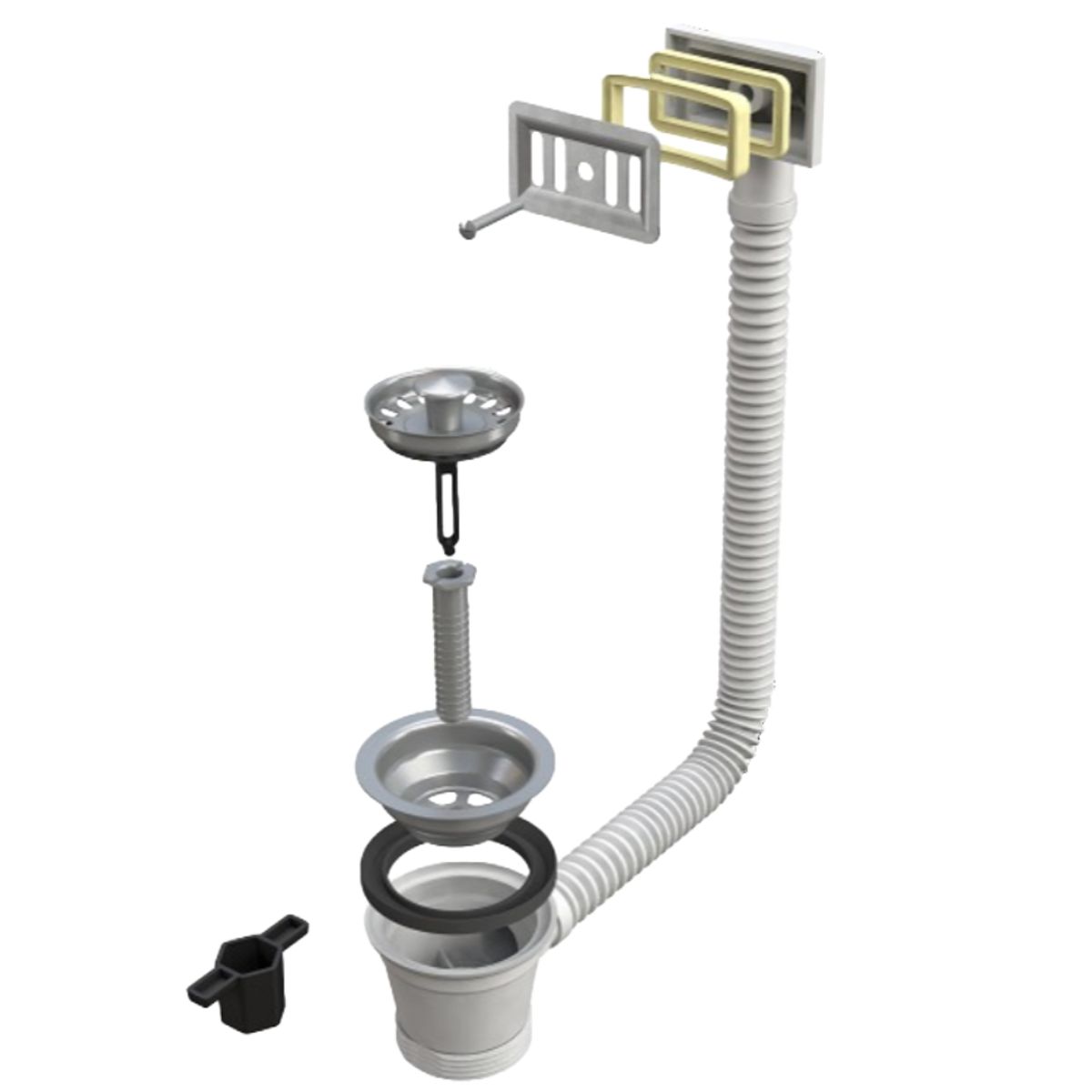 GENERICO - DESAGÜE LAVAPLATOS 70MM CREBALSE REJILLA RECTANGULAR