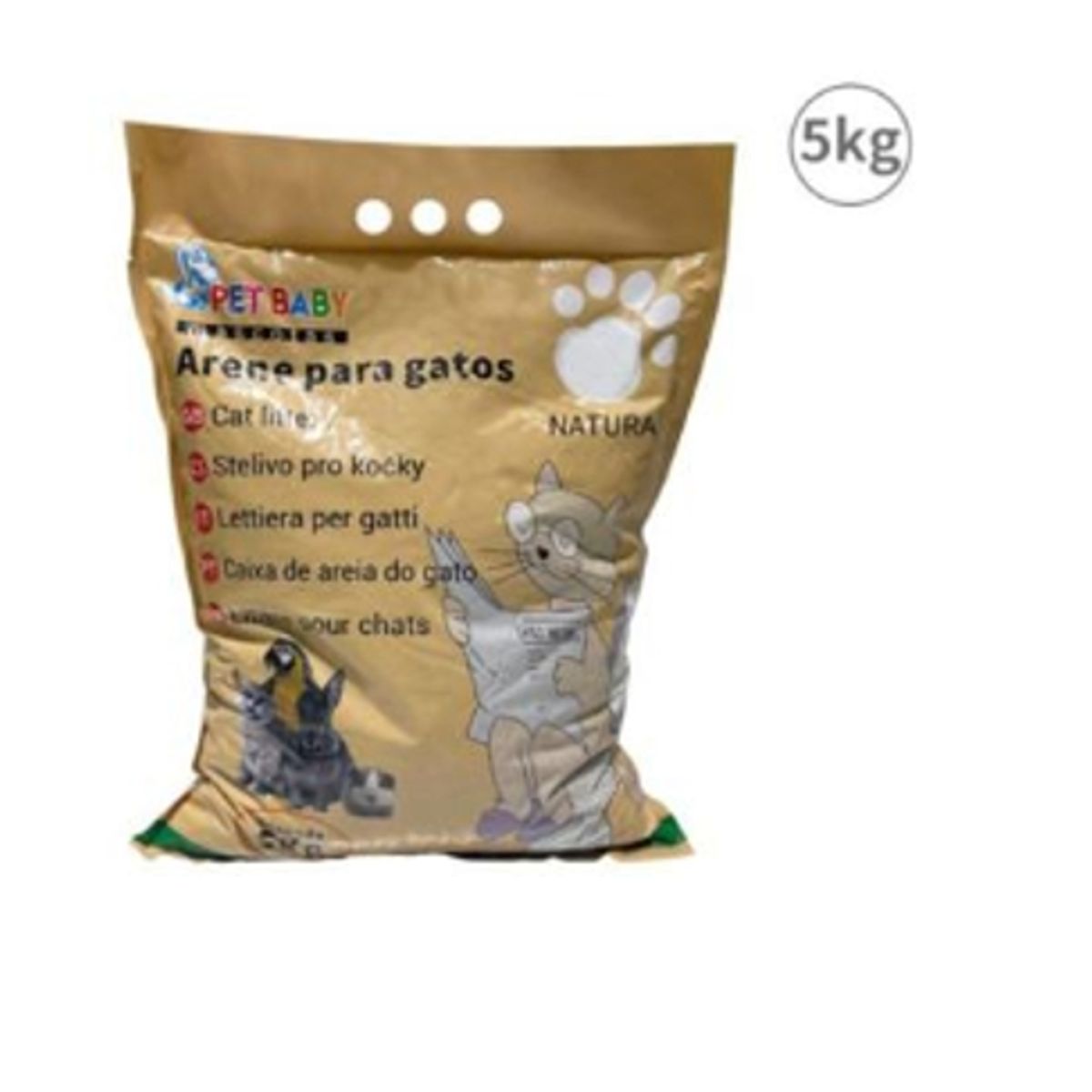 GENERICO - Arena Para Gatos 5Kg Cuidado De Mascotas.