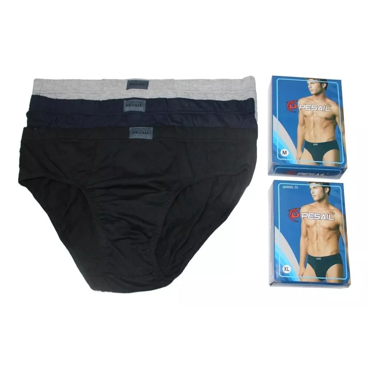 GARSIL - 12 Calzoncillos Slip de Algodon Para Hombre - Colores Lisos