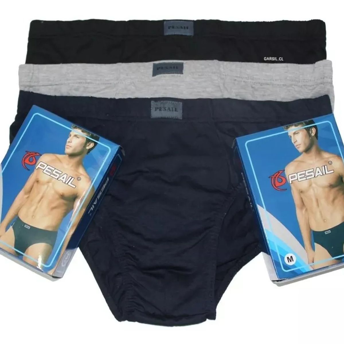 GARSIL - 12 Calzoncillos Slip de Algodon Para Hombre - Colores Lisos