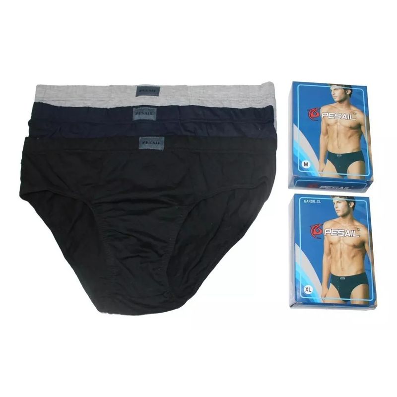 GARSIL - 12 Calzoncillos Slip de Algodon Para Hombre - Colores Lisos