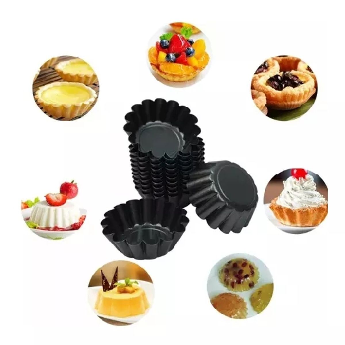 GENERICO - Tarta Moldes Reposteria Pack 48 Molde Metal