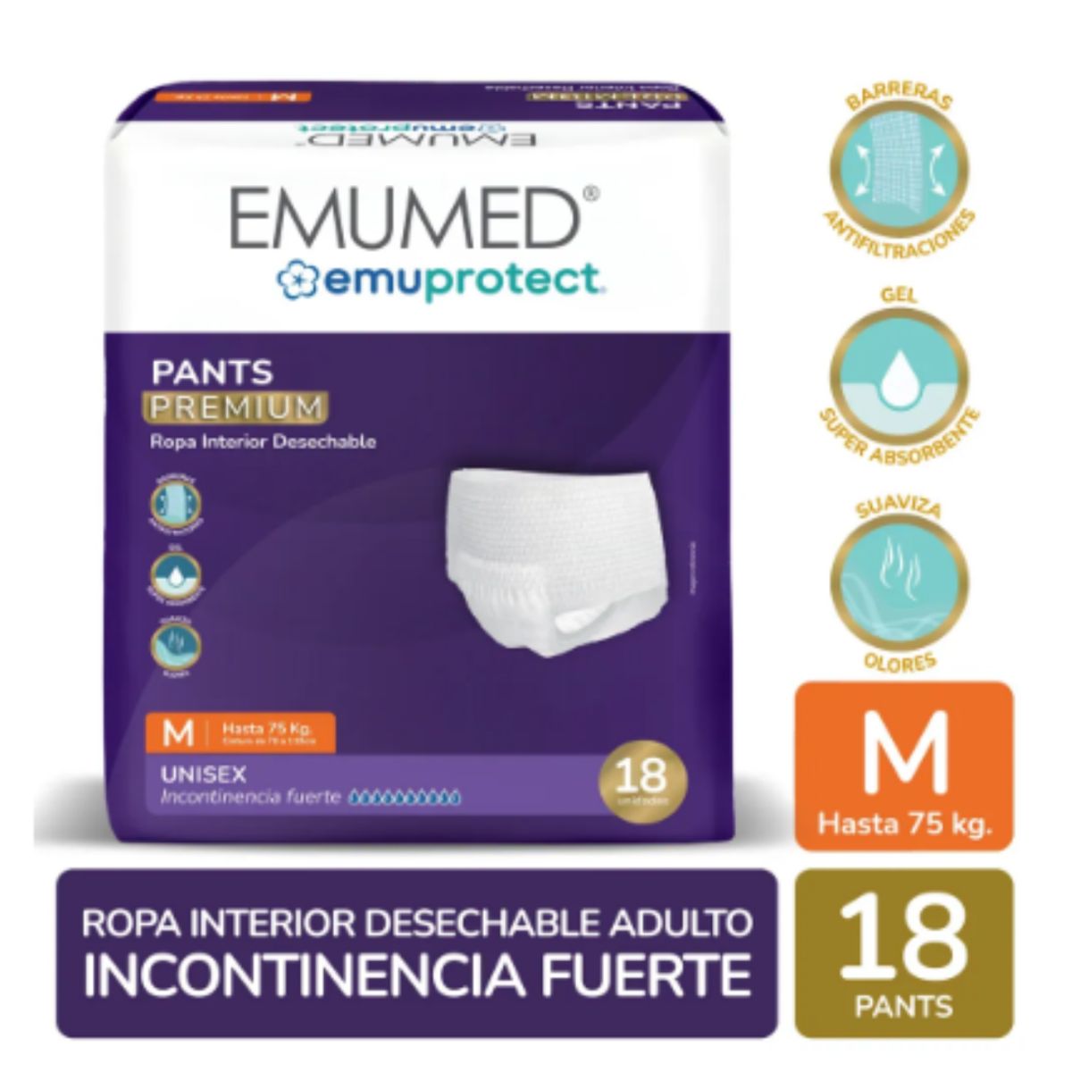 EMUMED - Pañales Adulto - Emumed Pants - Talla M