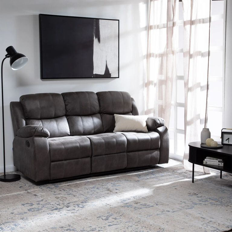 SOFA RECLINABLE 3 CUERPOS ISABEL GRIS