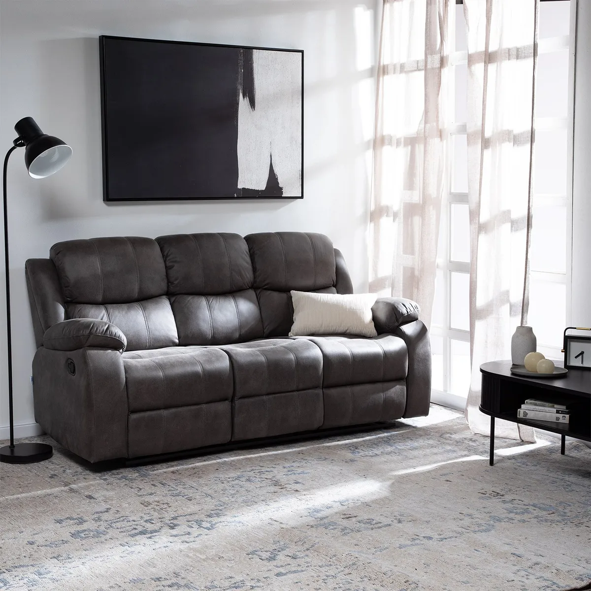 VYS SPA - SOFA RECLINABLE 3 CUERPOS ISABEL GRIS