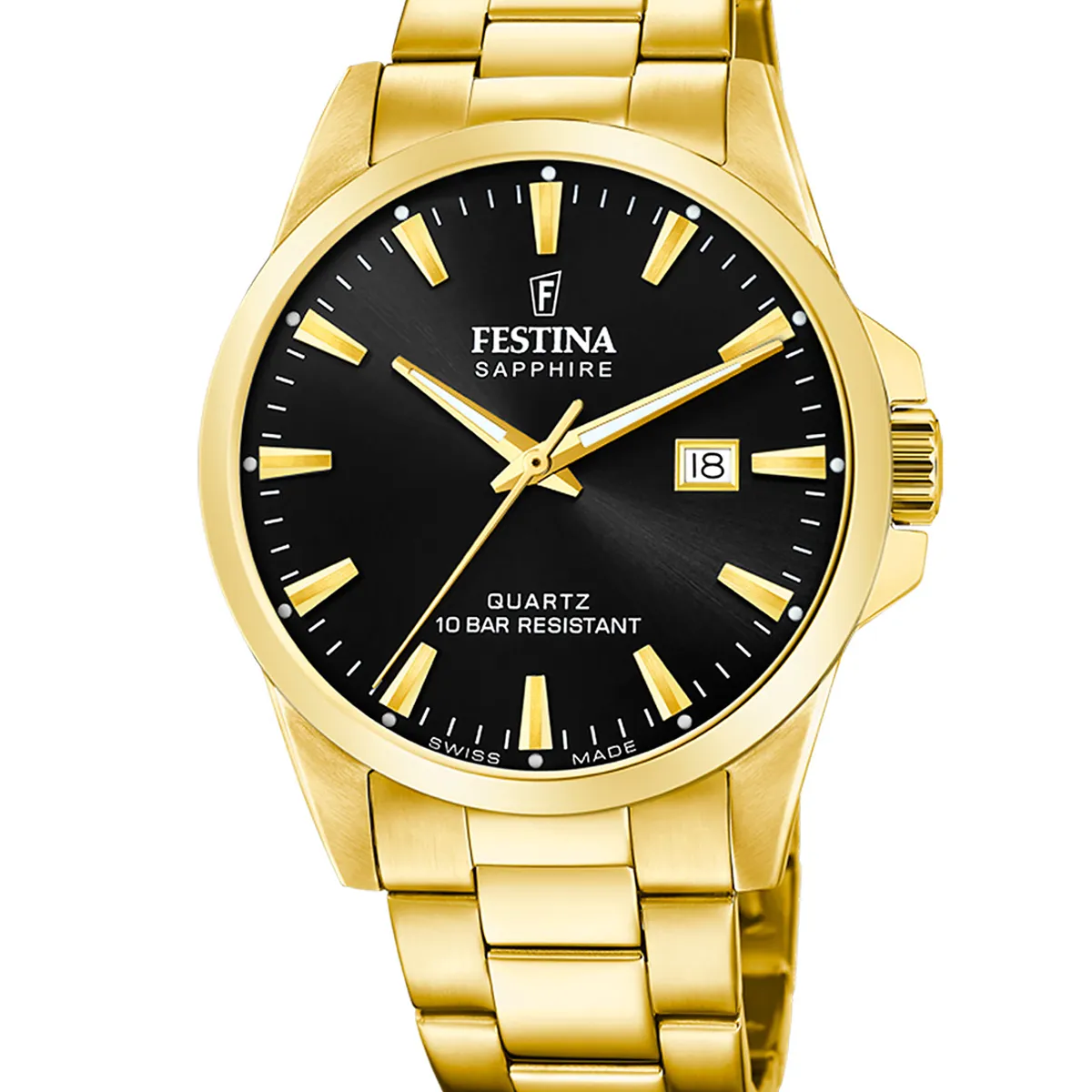FESTINA SWISS - Reloj F20044/6 Festina Swiss Negro Hombre Acero Clásico
