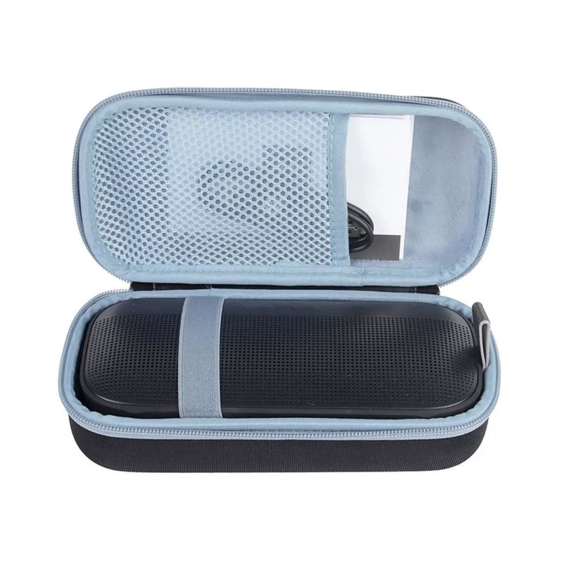 GENERICO - Estuche Rígido Premiun Para Parlante Bosé Soundlink Flex Negro Celeste