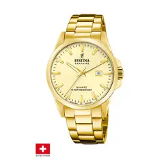 FESTINA SWISS - Reloj F20044/4 Dorado Hombre Acero Clásico
