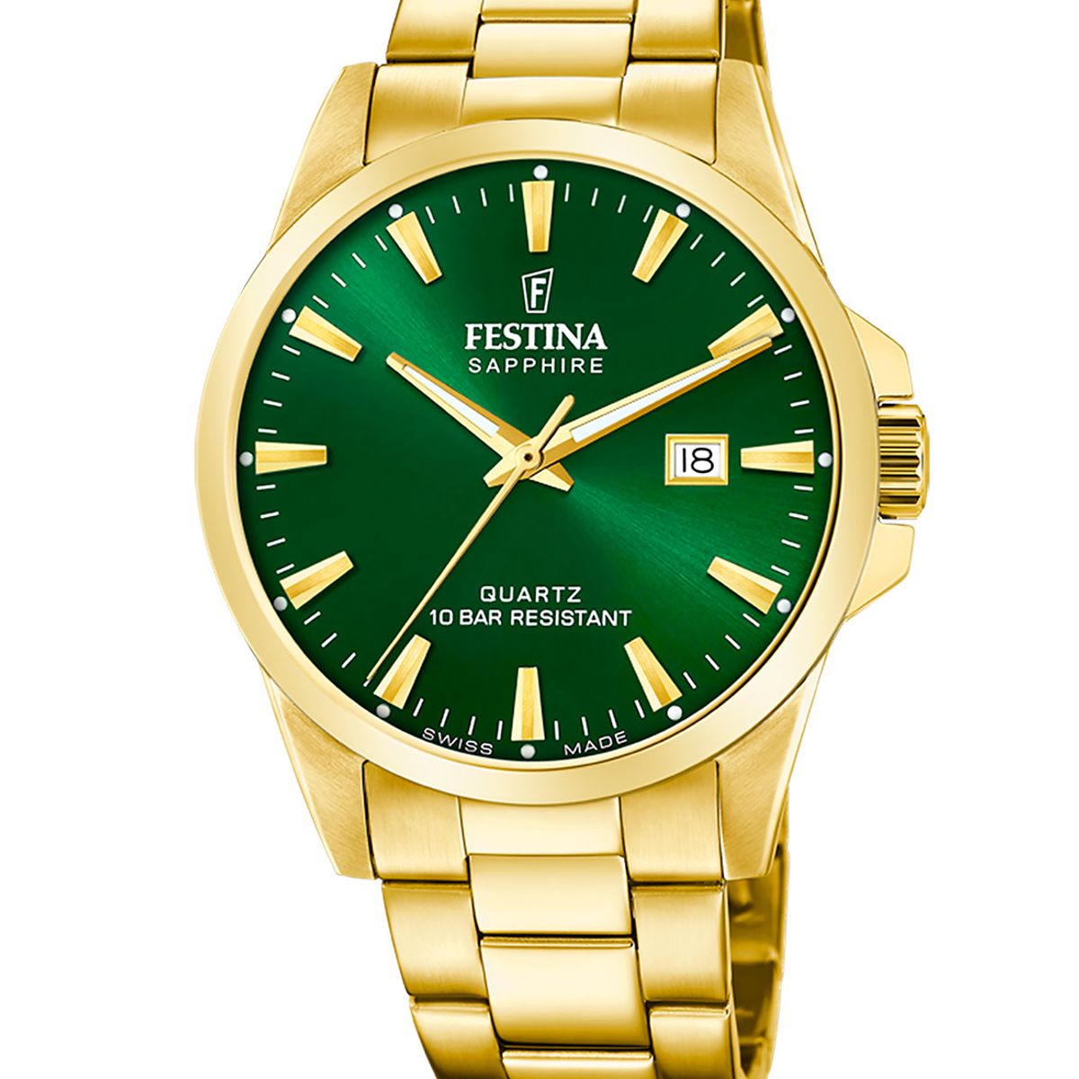 FESTINA SWISS - Reloj F20044/5 Festina Swiss Verde Hombre Acero Clásico