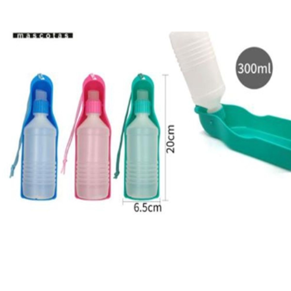 GENERICO - Botella De Agua Para Mascotas Color Verde 300ml