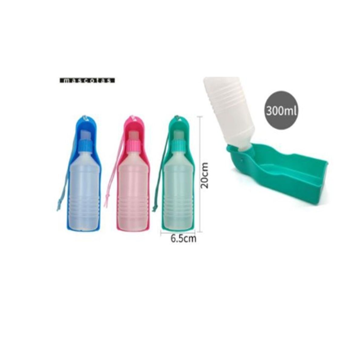 GENERICO - Botella De Agua Para Mascotas Color Verde 300ml