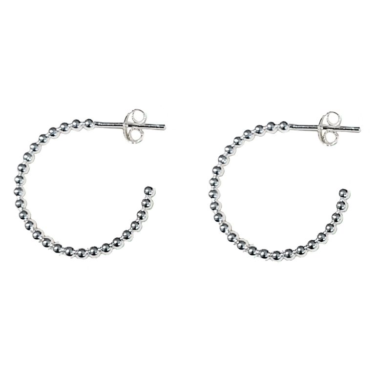 Aros Argolla Bolitas 22mm Plata Fina 925 Plateado TALLA UNICA