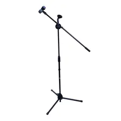 AKC - PEDESTAL CON BOOM CON 2 PORTA MICROFONOS MOD.MS-1BK